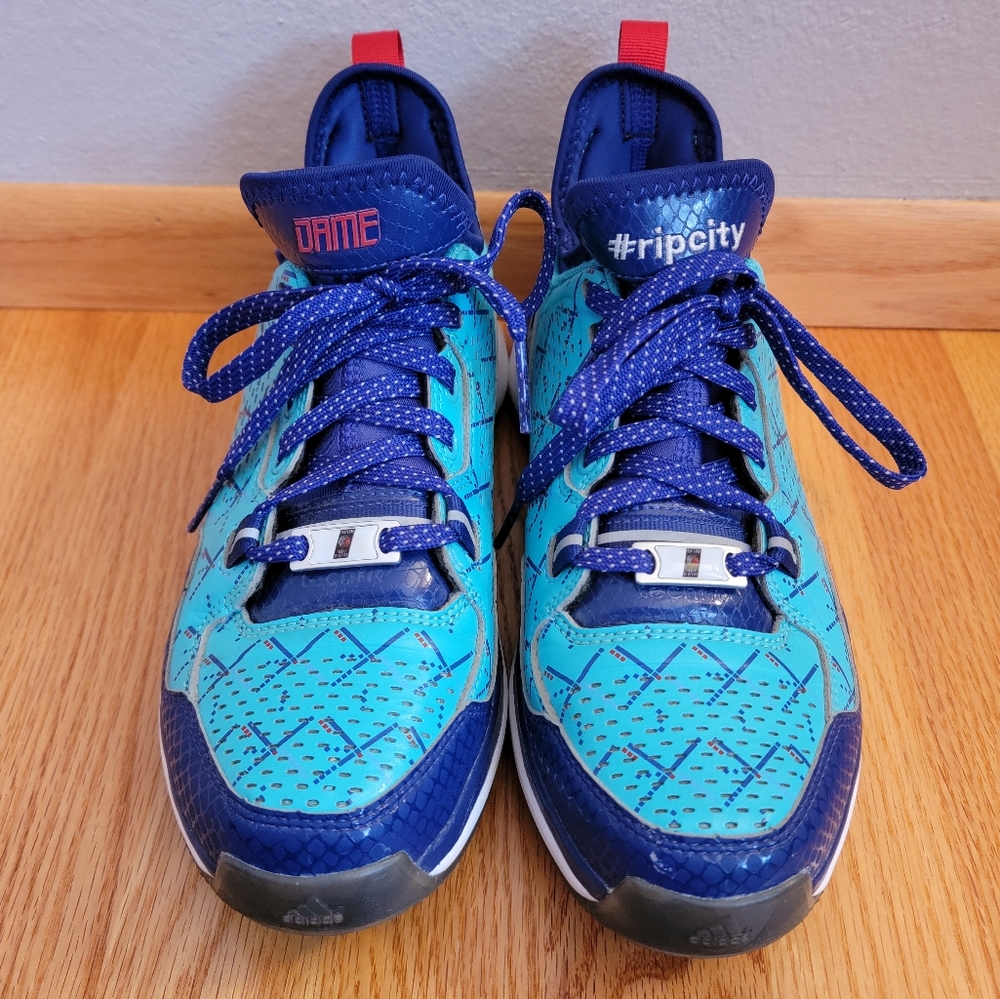 Adidas Damian Lillard Ripcity Trailblazers Basketball Shoes PDX Carpet